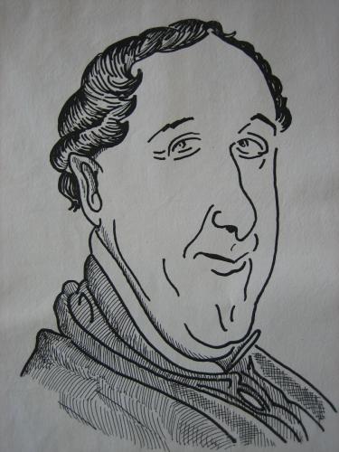 Rossini 2 - Im Körper von Rossini - Karikatur von Jan Beumelburg
